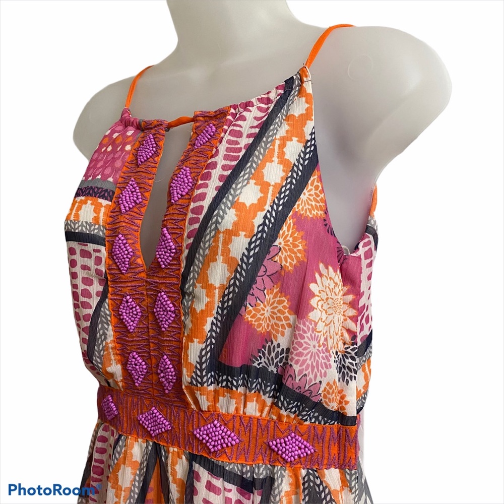 H&M Muti-Print Beaded Maxi Dress